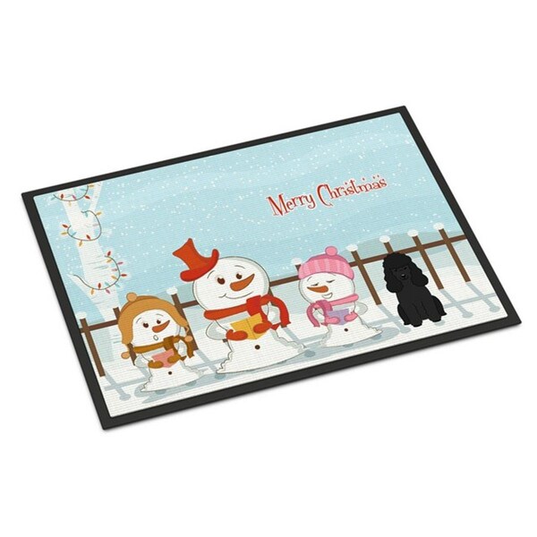 Carolines Treasures Merry Christmas Carolers Poodle Black Indoor or Outdoor Mat, 24 x 0.25 x 36 in. BB2402JMAT - main